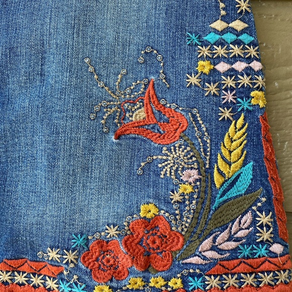 Sneak Peak Denim Embroidered Skirt - Picture 6 of 14